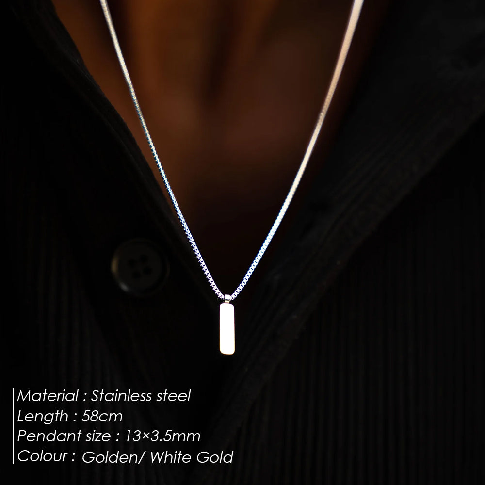 White Gold Box Chain Necklace