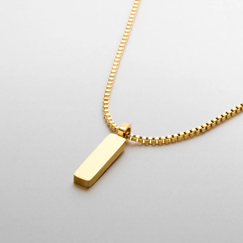 Gold Box Chain Necklace