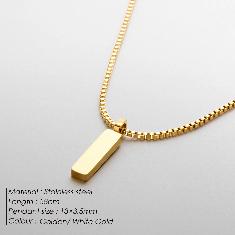 Gold Box Chain Necklace