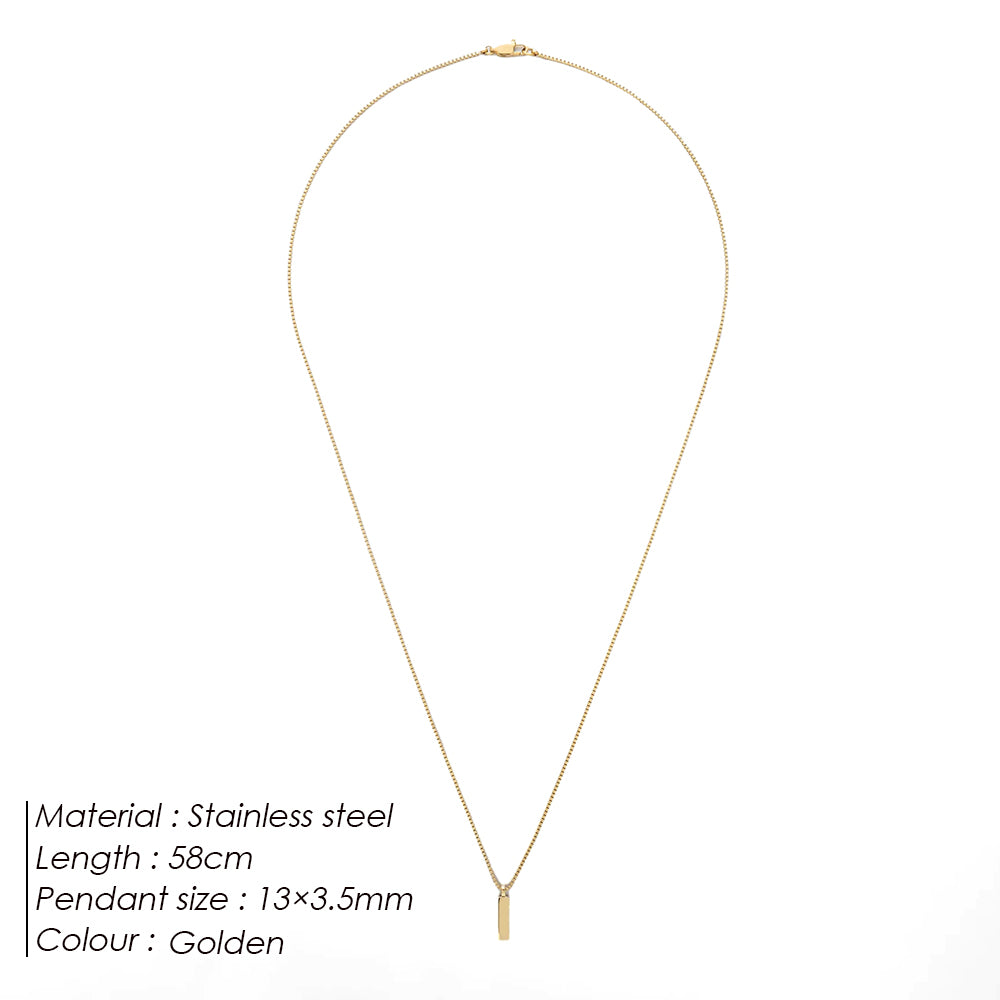 Gold Box Chain Necklace