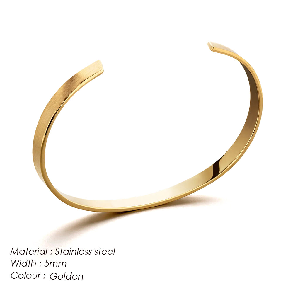 Gold Smooth Cuff Bracelet