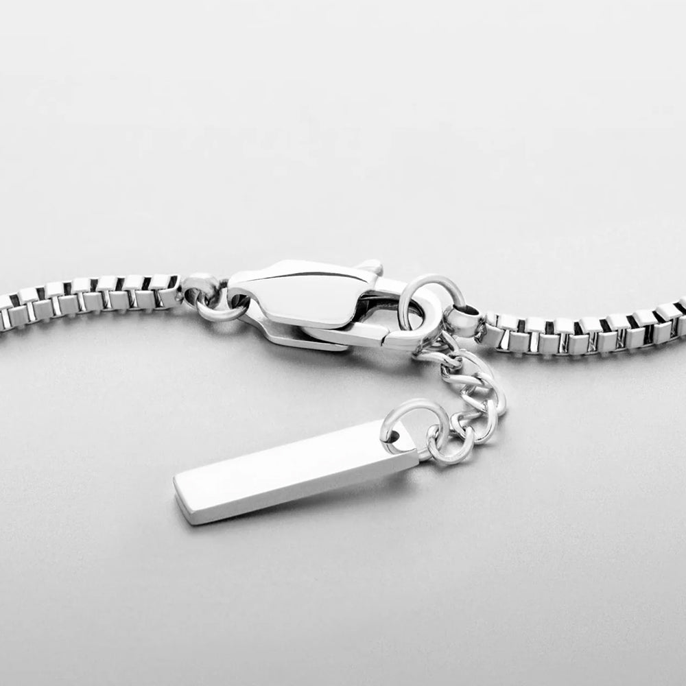White Gold Box Chain Bracelet