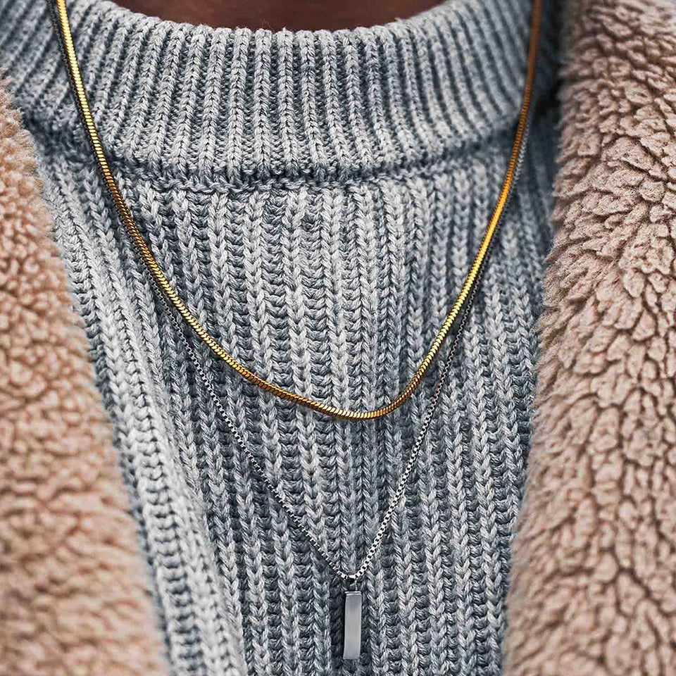 White Gold Box Chain Necklace