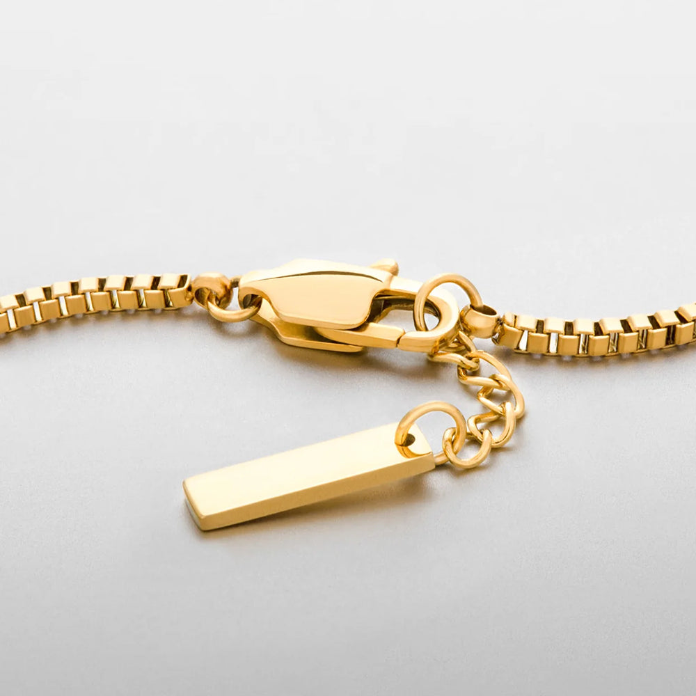 Gold Box Chain Bracelet