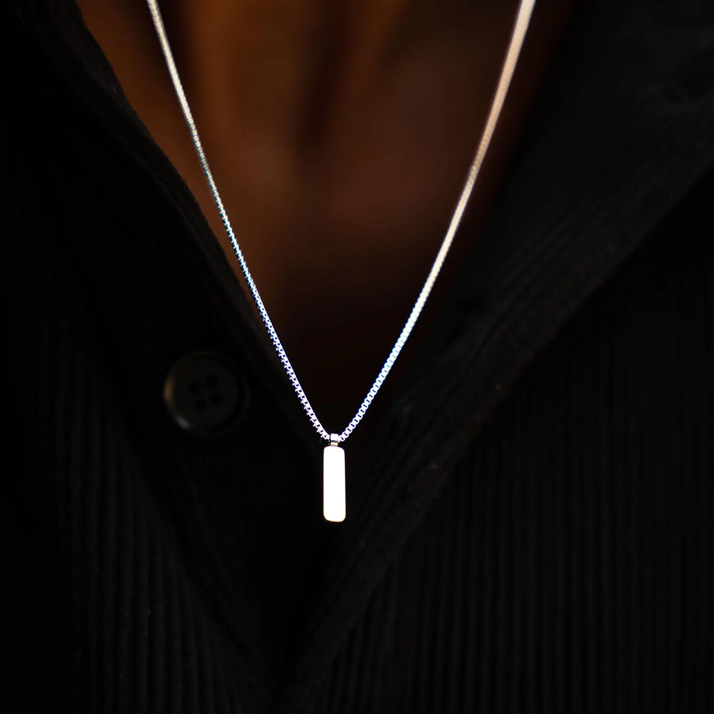 White Gold Box Chain Necklace