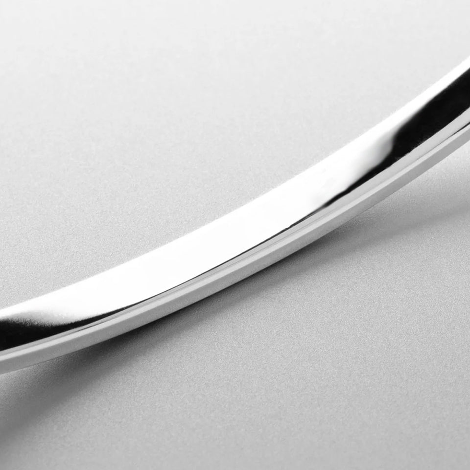 White Gold Smooth Cuff Bracelet