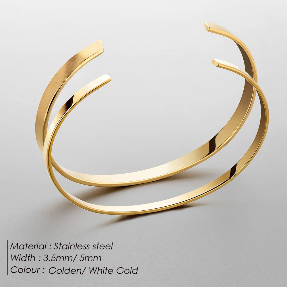 Gold Smooth Cuff Bracelet
