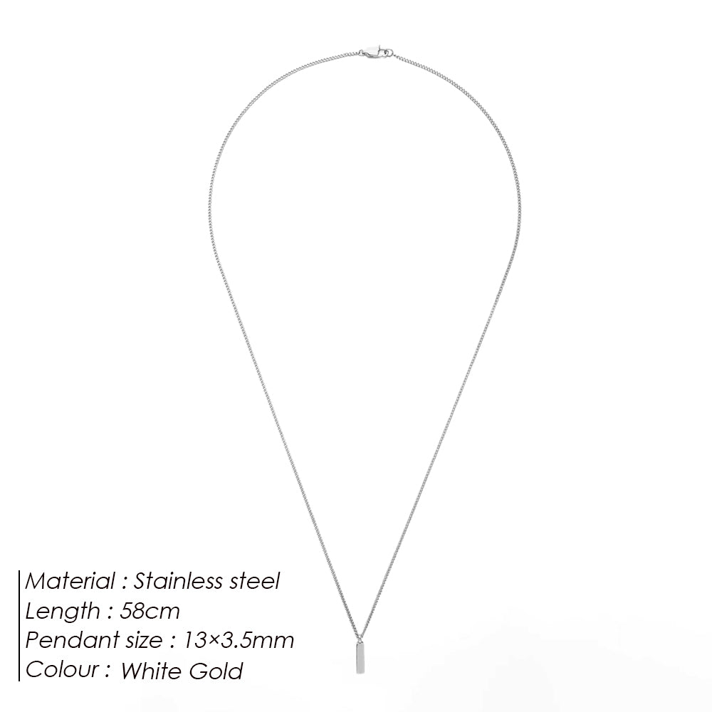 White Gold Cuban Chain Necklace