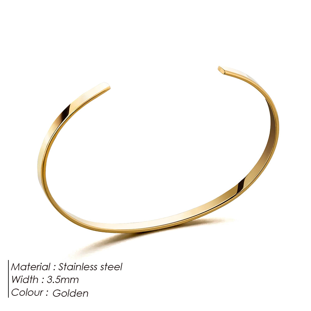 Gold Smooth Cuff Bracelet